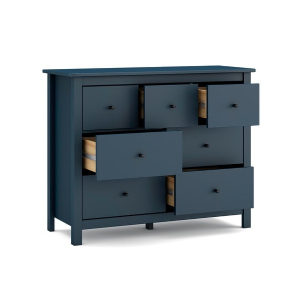 Tumši zila zema kumode no priedes 110x80 cm Misti – Marckeric-image-3