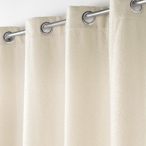 Krēmkrāsas buklē aizkars 140x240 cm Wooly – douceur d'intérieur-image-1