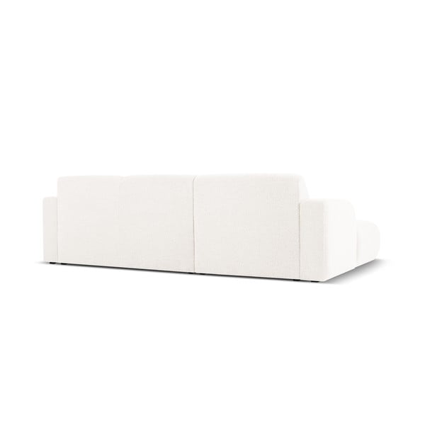 Balts stūra dīvāns no buklē auduma (ar kreiso stūri) Molino – Micadoni Home-image-3