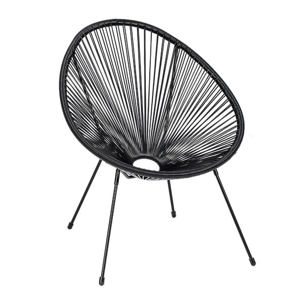 Melns dārza krēsls no mākslīgās rotangpalmas Bonami Selection Avocado-image-3