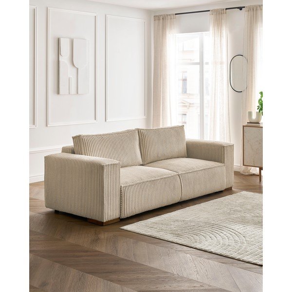 Gaiši brūns velveta salokāms/ar uzglabāšanas vietu dīvāns 244 cm Chelsea – Bobochic Paris-image-1