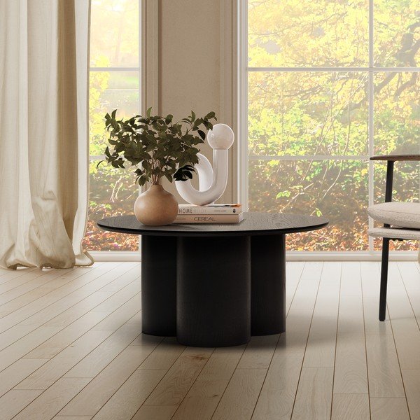 Melns apaļš žurnālgaldiņš ø 80 cm Lua – MOME-image-1