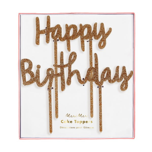 Tortes dekorācija (2 gab.) Happy Birthday – Meri Meri