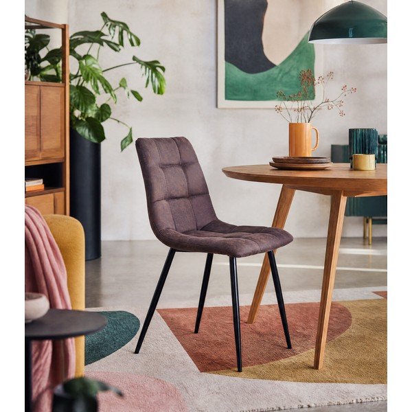2 tumši brūnu ēdamistabas krēslu komplekts House Nordic Middelfart-image-1