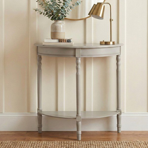 Pelēks priedes masīvkoka konsoles galds 30x80 cm Heritage – Premier Housewares-image-1