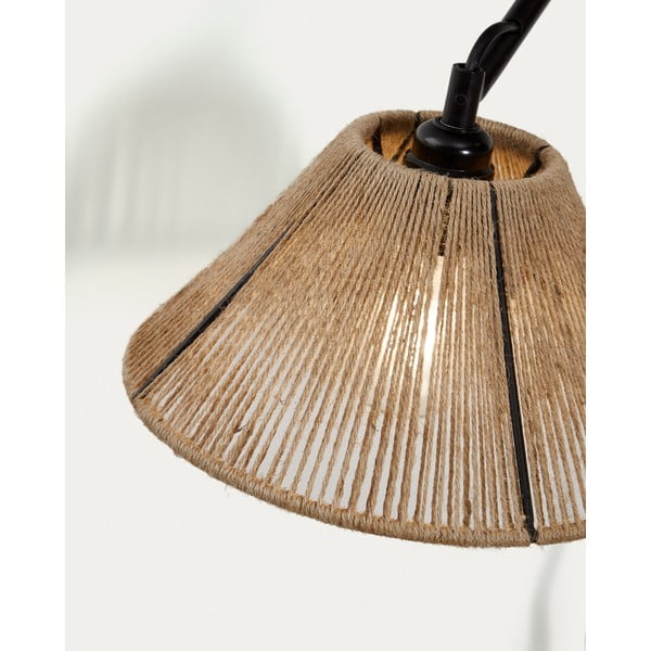 Melna/dabīga toņa sienas lampa Pontos – Kave Home-image-1