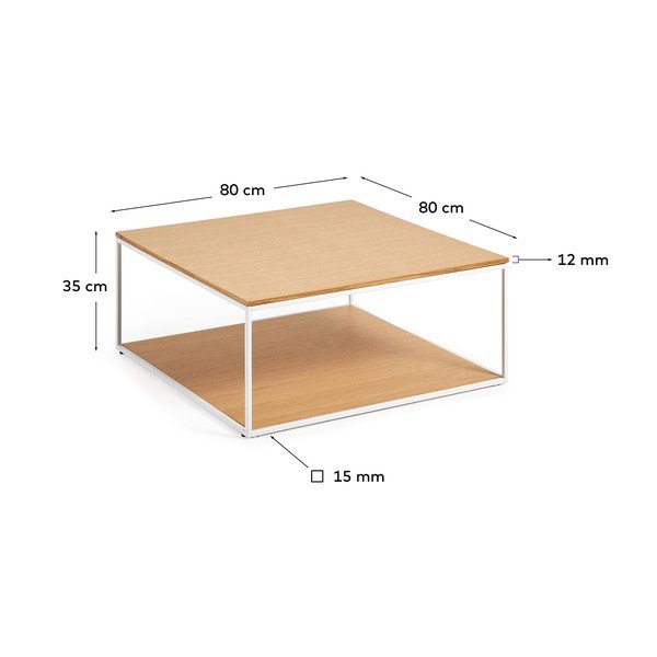 Žurnālgaldiņš ar ozolkoka imitācijas virsmu 80x80 cm Yona – Kave Home-image-3