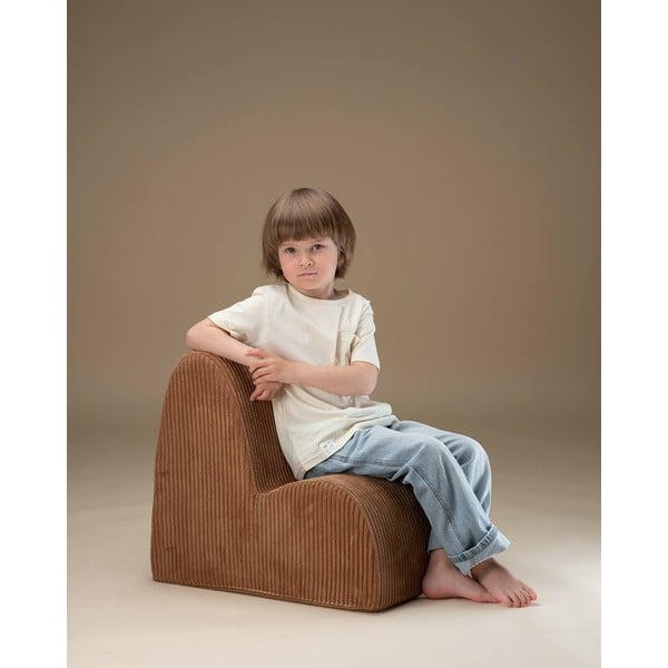 Brūns velveta bērnu atpūtas krēsls Cloud – Wigiwama-image-2