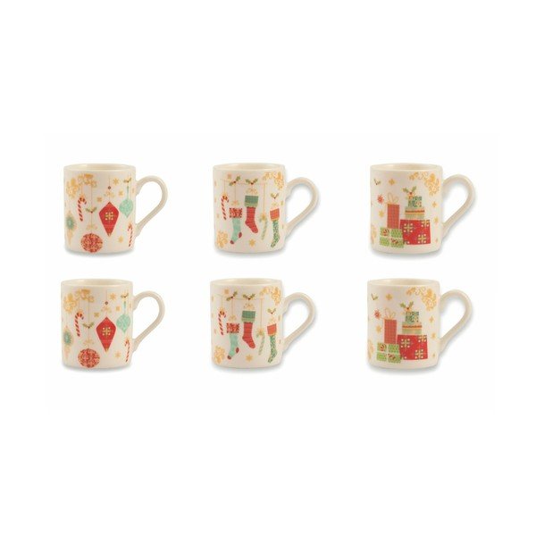 6 kaula porcelāna krūžu komplekts Villa d'Este Sweetxmas Tazzine Caffe Albero