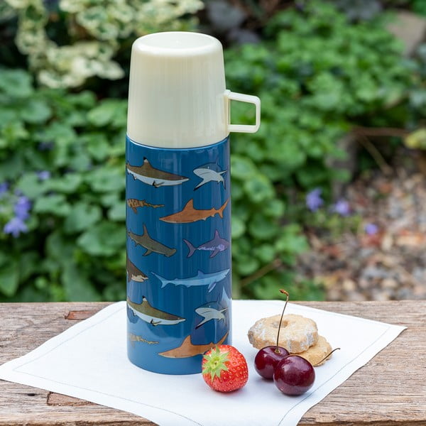 Zils bērnu termoss 350 ml Sharks – Rex London-image-1