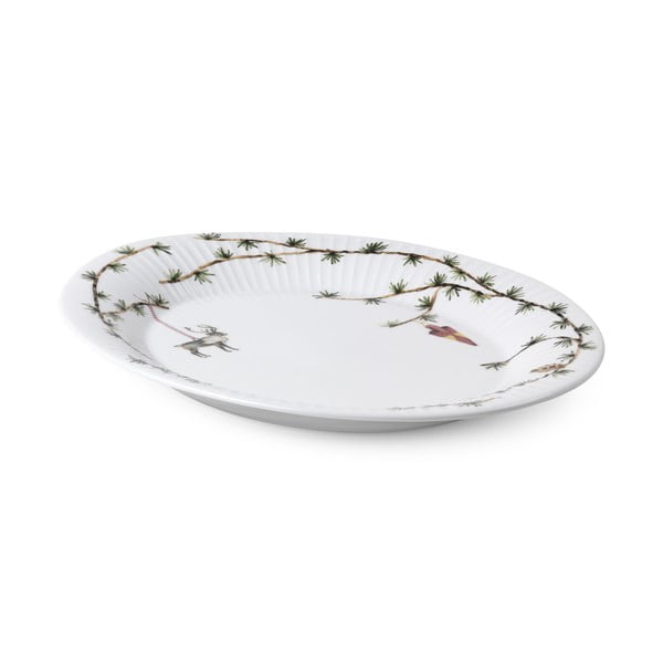 Balts porcelāna servēšanas šķīvis ar Ziemassvētku motīvu 27x34 cm Hammershøi – Kähler Design