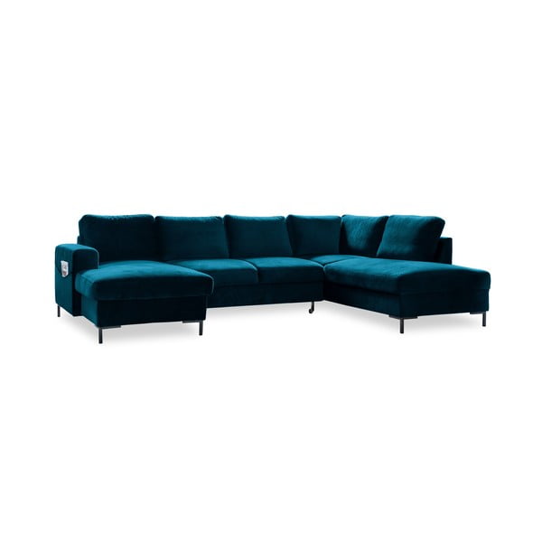Zaļganzils samta salokāms stūra dīvāns (ar labo stūri) Lofty Lilly – Miuform