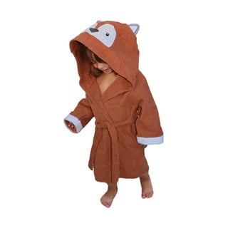 Oranžs kokvilnas halāts bērniem M izmērs Fox – Rocket Baby