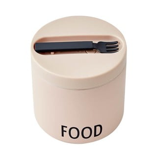Bēša uzkodu termo kaste ar karoti Design Letters Food, augstums 11,4 cm
