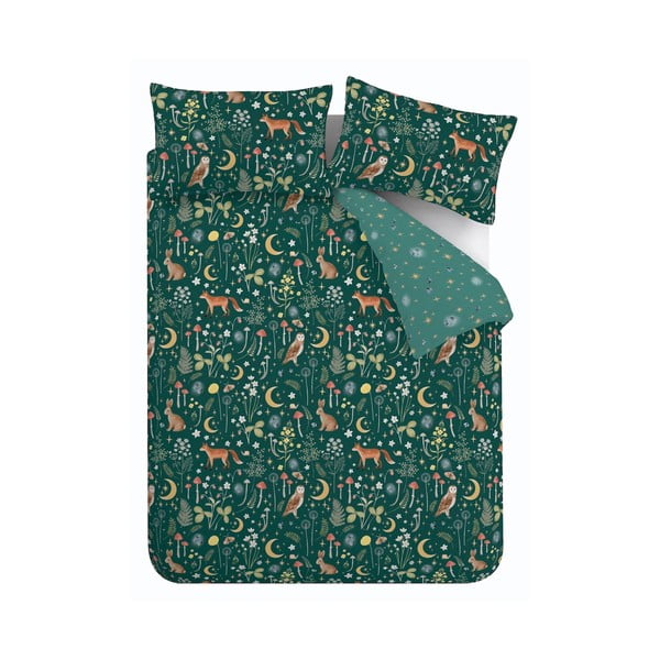 Tumši zaļa divguļamā gultas veļa 200x200 cm Enchanted Twilight – Catherine Lansfield