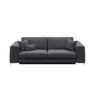 Tumši pelēks izvelkamais dīvāns Devichy Rothe, 256 cm