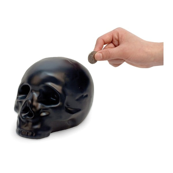 Kikkerland Coin Skull melna keramikas kasīte