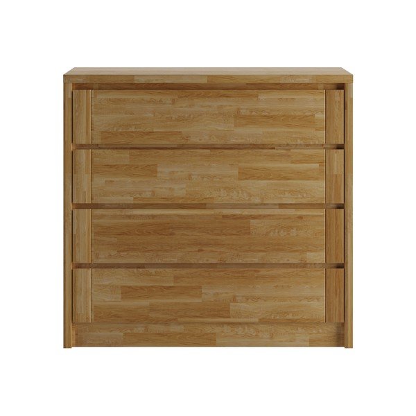 Dabīga toņa ozola masīvkoka zema kumode 105x96 cm Timo – Olivia Living-image-2