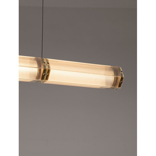 Misiņa krāsas tērauda LED piekaramā lampa ar regulējamu spilgtumu ar stikla abažūru Essenzo – Nova Luce-image-4