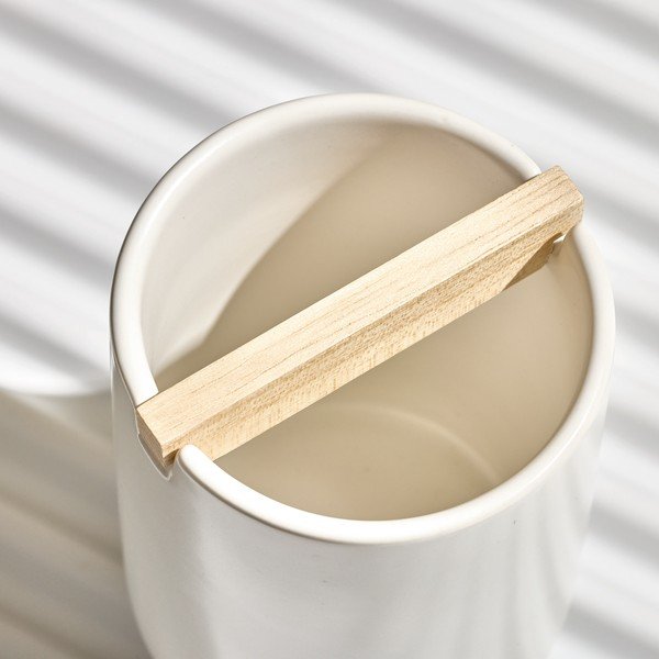 Balts keramikas trauks zobu birstēm iDesign Eco Vanity-image-1