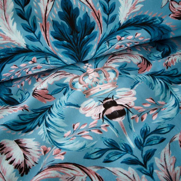 Zila vienvietīga damasta gultas veļa 135x200 cm Bridgeton – Catherine Lansfield-image-3