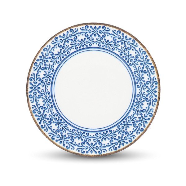 Balts/zils porcelāna šķīvis ø 25 cm Azul – BonBistro