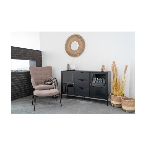 Melna metāla kumode 140x85 cm Dalby – House Nordic-image-1