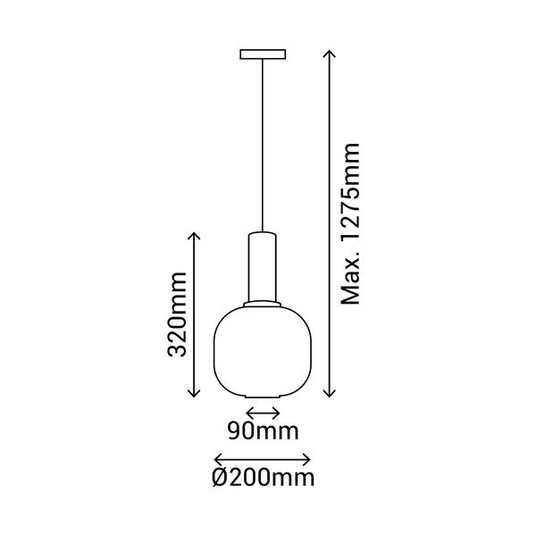Melns piekaramais gaismeklis SULION Garbo, augstums 127,5 cm-image-2