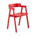 Sarkans ozola masīvkoka pusdienu krēsls ar roku balstiem Flip – Gazzda