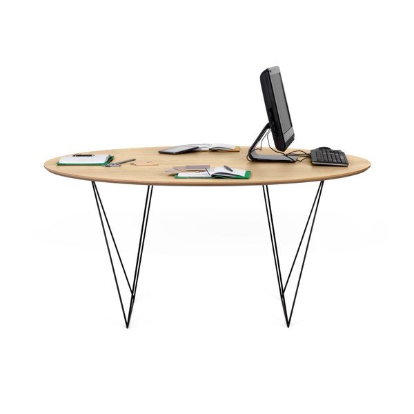 Ēdamgalds ozolkoka krāsā ar melnu Symbiosis Row pamatni, ⌀ 150 cm-image-4