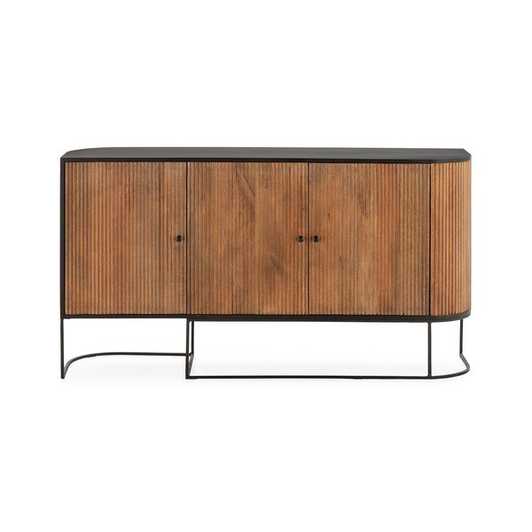 Dabīga toņa mango masīvkoka kumode 165x90x40 cm Curve – MOME-image-2