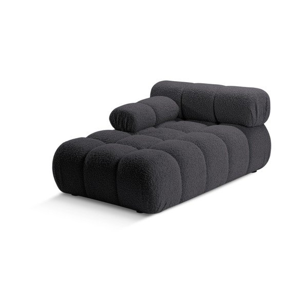 Antracīta pelēka modulārā dīvāna daļa no buklē auduma (ar kreiso stūri) Bellis – Micadoni Home-image-3