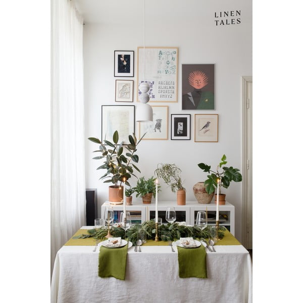 Balts lina galdauts Linen Tales Classic, 140 x 140 cm-image-1