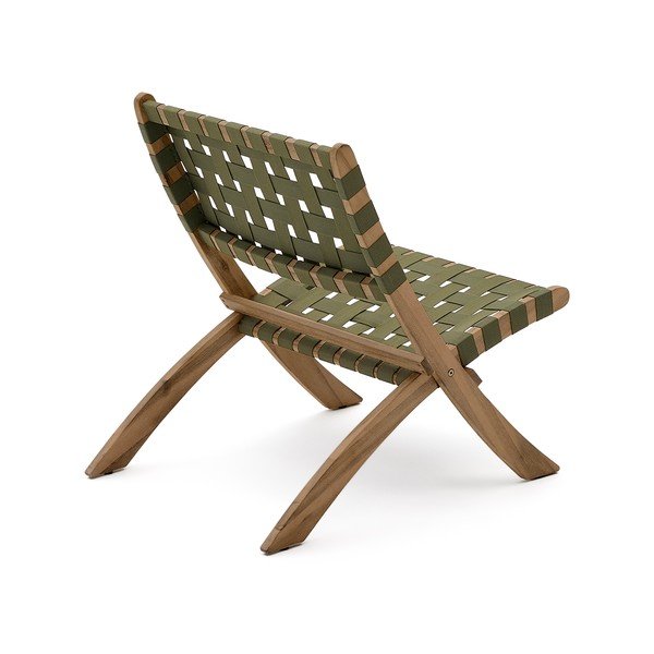 Zaļš masīvkoka dārza atpūtas krēsls Chabeli – Kave Home-image-4