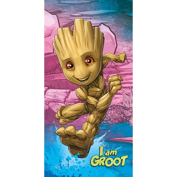 Kokvilnas bērnu dvielis 70x140 cm Groot "I am groot" – Jerry Fabrics