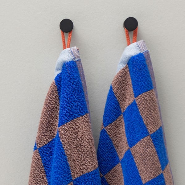 Zils/brūns organiskās kokvilnas vannas dvielis 70x133 cm Retro – Mette Ditmer Denmark-image-2