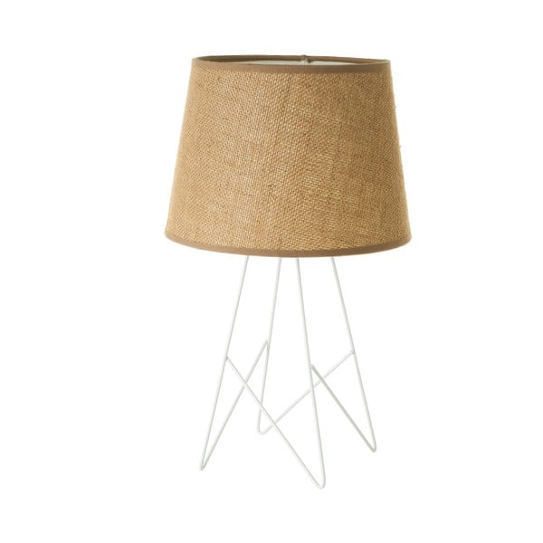 Balta/dabīga toņa galda lampa ar auduma abažūru (augstums 38,5 cm) – Casa Selección