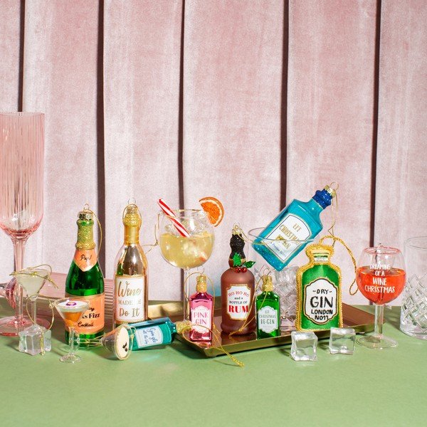 Stikla Ziemassvētku eglītes rotājumi (3 gab.) 15,5 cm Martini Cocktail – Sass & Belle-image-4