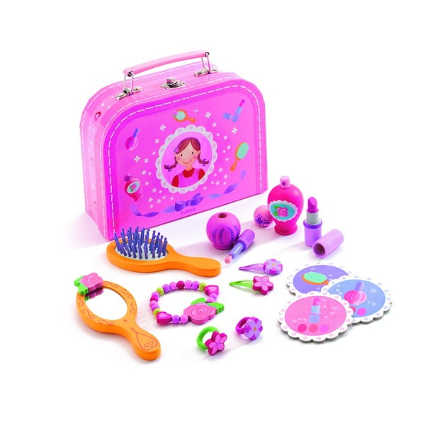 Bērnu koferis ar koka aksesuāriem mazajām šova meitenēm Djeco-image-1