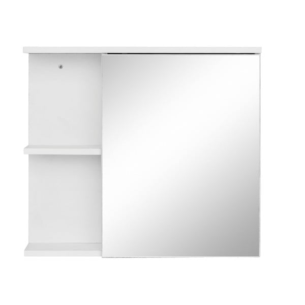 Balts piekaramais vannas istabas skapītis ar spoguli 60x53 cm Mirza – Støraa