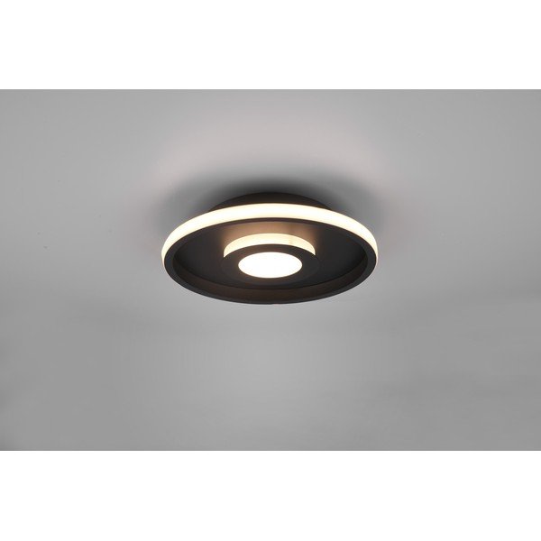 Matēta melna metāla LED griestu lampa ø 30 cm Ascari – Trio-image-1