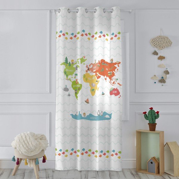 Bērnu aizkars 265x140 cm World map – Mr. Fox-image-1