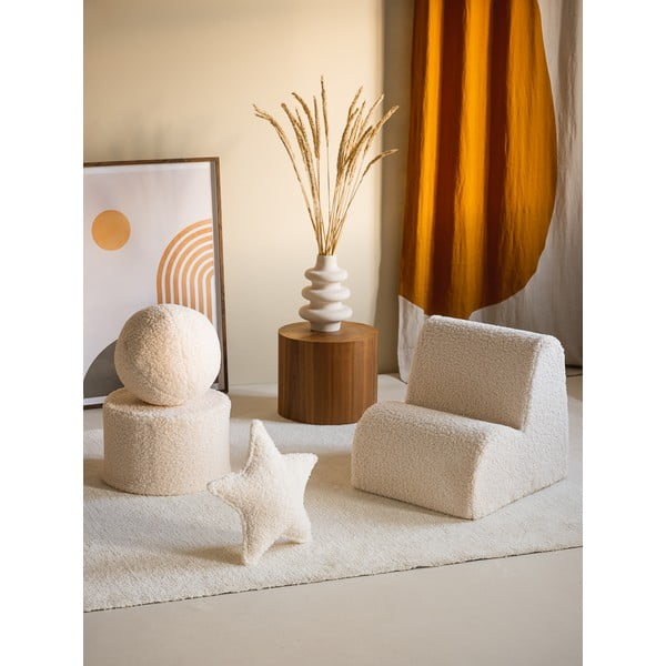 Krēmkrāsas bērnu atpūtas krēsls no buklē auduma Cloud – Wigiwama-image-4