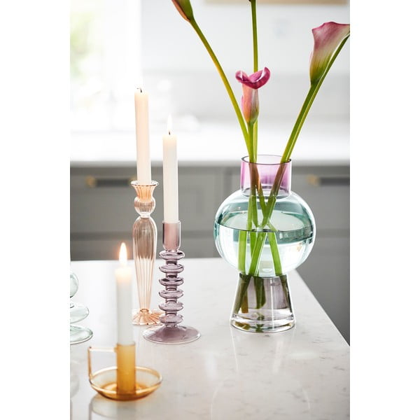 Rozā stikla svečturis Bahne & CO-image-3