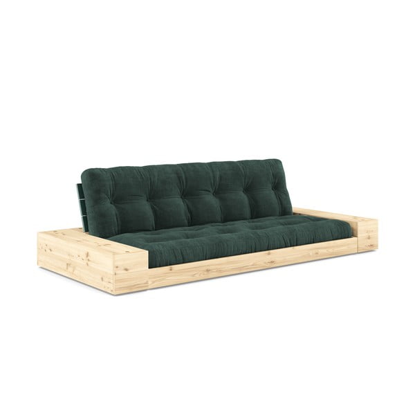Tumši zaļš velveta izvelkamais dīvāns 244 cm Base – Karup Design