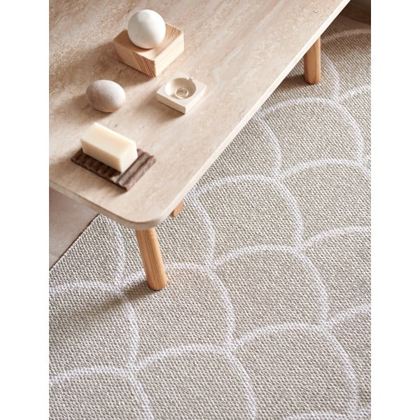 Krēmkrāsas iekštelpu un āra celiņa paklājs 70x225 cm Kotte Linen – Pappelina-image-1