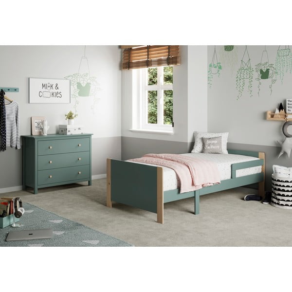 Zaļganzila zema bērnu kumode no priedes 100x80 cm Max – Marckeric-image-1