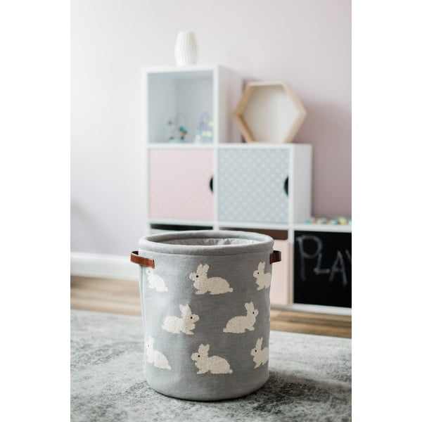 Pelēks kokvilnas grozs Kindsgut Bunny-image-1