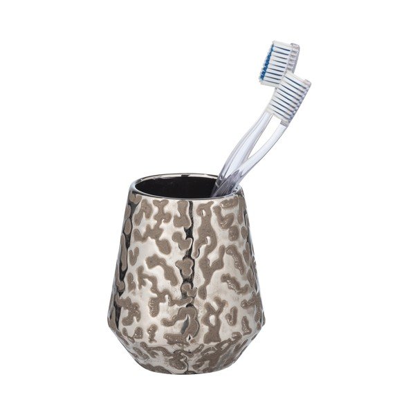 Keramikas krūze zobu birstei sudraba krāsā Burgos – Wenko-image-2