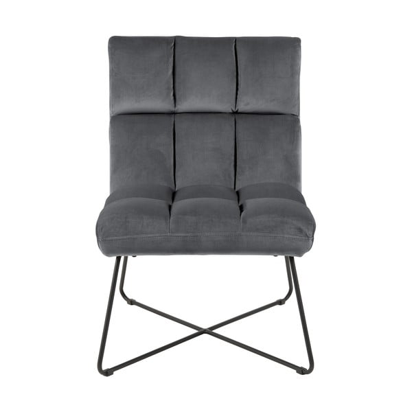 Pelēks samta atpūtas krēsls Alba – Actona-image-2